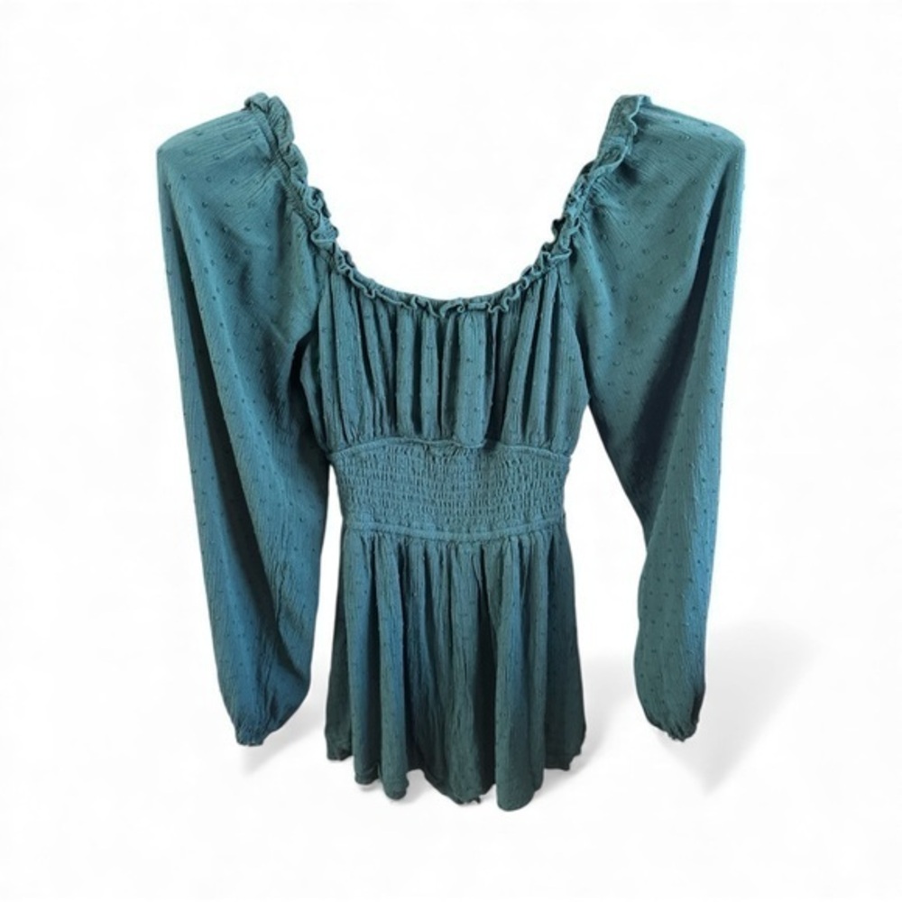 Hollister Women’s Small Forrest Green Long Sleeve Off The Shoulder Romper Dress